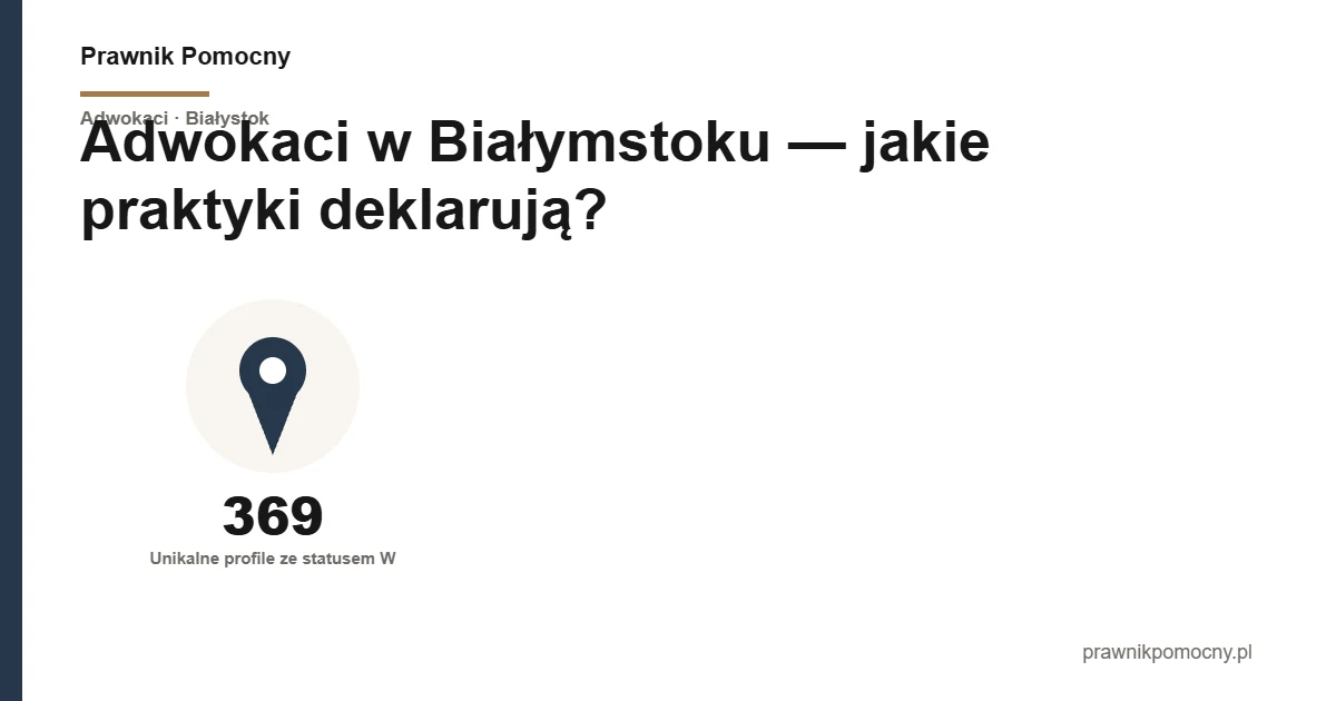 Adwokaci w Białymstoku — jakie praktyki deklarują?
