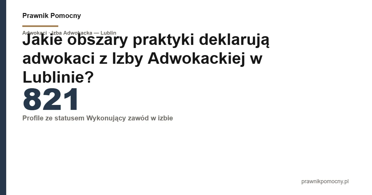 Jakie obszary praktyki deklarują adwokaci z Izby Adwokackiej w Lublinie?